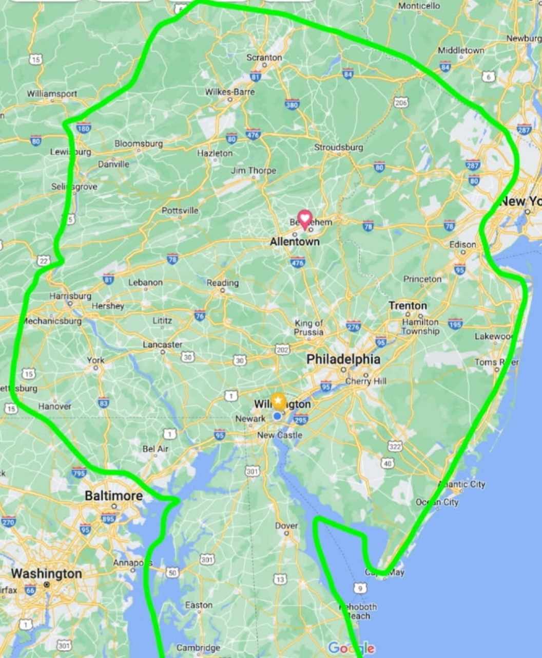 Map of Solar Savings By Garrett Service Areas